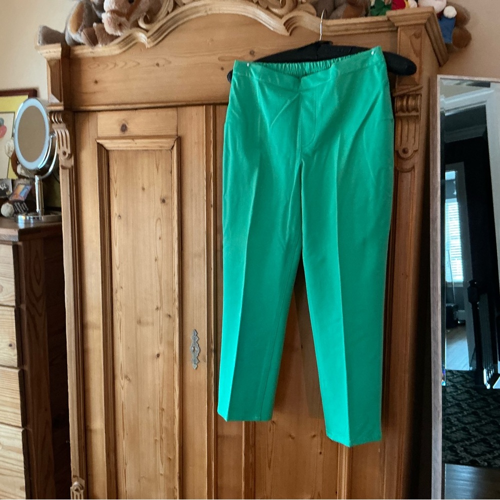 Isaac Mizrahi Green Ankle Pants